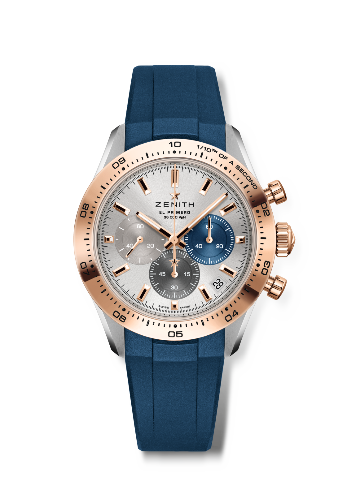 no.0341 虹の架け橋　ポイントクォーツ ZENITH クロノマスター スポーツ - 41.00mm, ステンレススチール